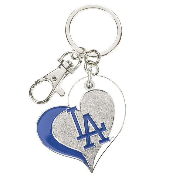 MLB Los Angeles Dodgers Heart Key Ring w/Clip - Picture 1 of 1